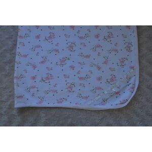 Little Me Flower Baby Blanket Floral Rose Pink White Bow Security Lovey